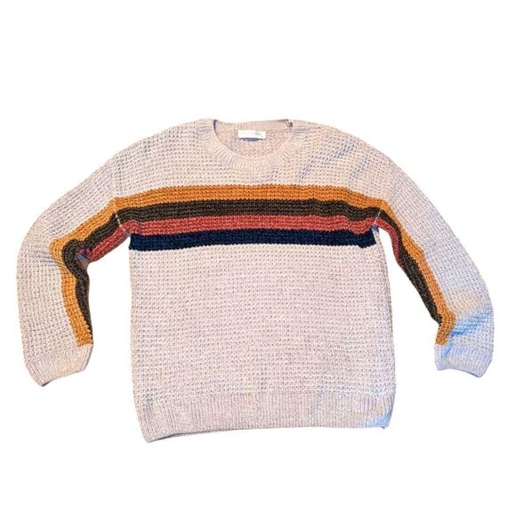 🛍️90s  SUPER SOFT STRIPED KNIT SWEATER - Picture 1 of 4